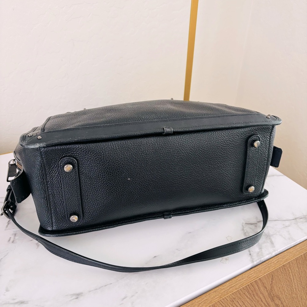 Coach Dreamer 36 Gunmetal Black Leather Tote Bag 38550 - Picture 11 of 15